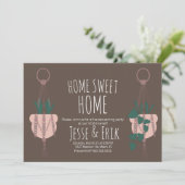 Modern Macrame Plant Hanger Planter House Warming Kaart (Staand voorkant)