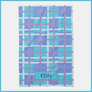 Modern Madras Paars en blauw Theedoek