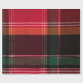 Modern Madras Pset Red Green Square Pattern Cadeaupapier (Vlak)