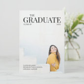 Modern Magazine Foto Afstuderen Uitnodiging (Staand voorkant)