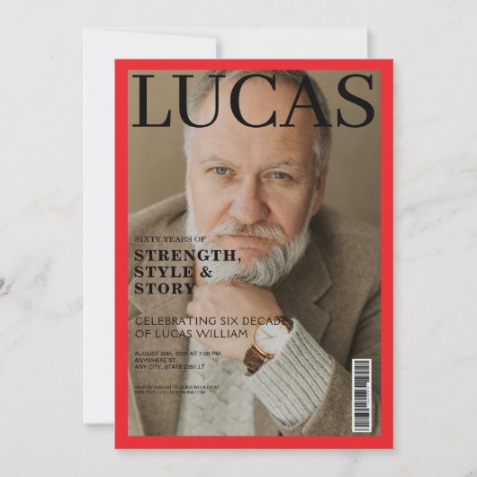 Modern Magazine omslag 60ste verjaardagsfeest Kaart (Voorkant)