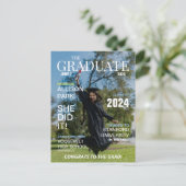 Modern Magazine Photo Afstuderen Aankondigingskaart (Staand voorkant)
