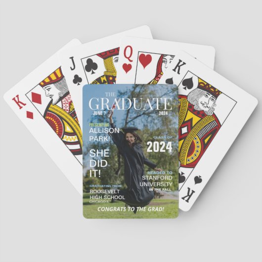 Modern Magazine Photo Afstuderen Pokerkaarten (Achterkant)