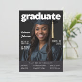 Modern Magazine Style Graduation Invitation (Debout devant)