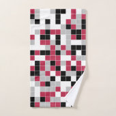 Modern Magenta Black Grey Geometric Bad Handdoek (Handdoek)
