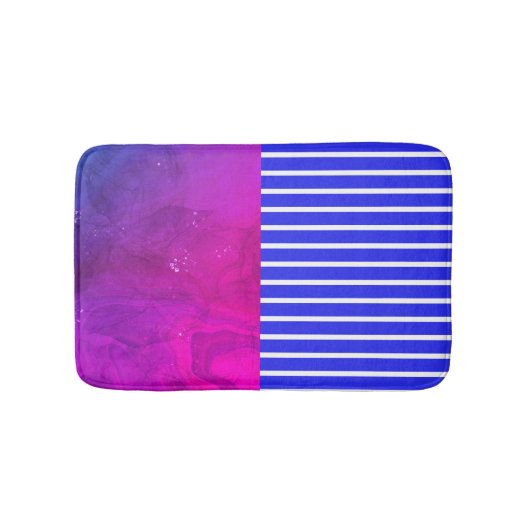Modern Magenta Blue Badmat (Voorkant)