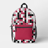 Modern Magenta Geometric Pattern Bedrukte Rugzak (Voorkant)