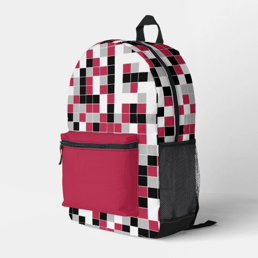 Modern Magenta Geometric Pattern Bedrukte Rugzak (Achterkant Hoek Rechts)