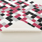 Modern Magenta Geometric Pattern Sherpa Deken (3/4)