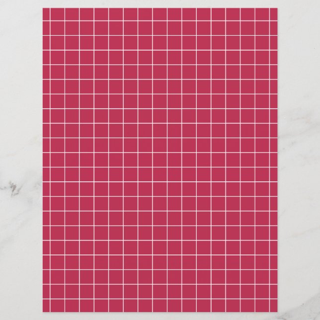 Modern magenta geometrisch rasterlijnpapier (Voorkant)