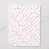 Modern magenta roze script kalligrafie bruiloft kaart (Achterkant)