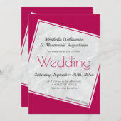 Modern Magenta Wedding Kaart (Voorkant / Achterkant)