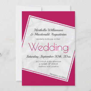Modern Magenta Wedding Kaart