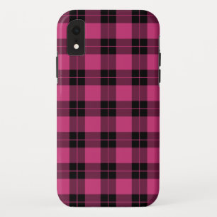 Modern Magenta zwart geplakt patroon iPhone XR Hoesje