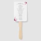 Modern Magnolia Wedding Programme Hand Fan Handwaaier (Achterkant)