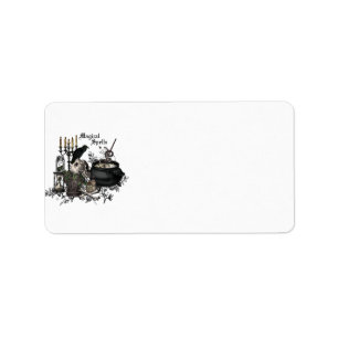 Modern mailinglabel Halloween skull Etiket