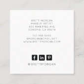 Modern Makeup Artist Square Visitekaartje (Achterkant)