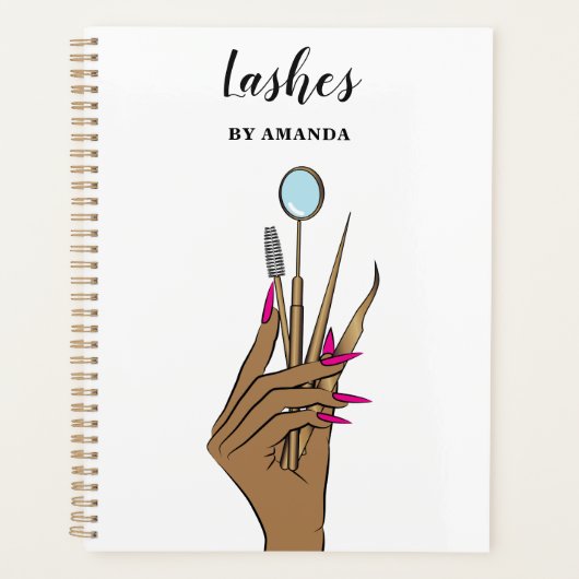 Modern Makeup Eyebrow Eyes Lashes Girly Planner (Voorkant)