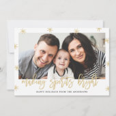 Modern Making Spirits Helder Goud Script Foto Feestdagenkaart (Voorkant)