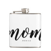 Modern mam Black en White, gepersonaliseerd Heupfles (Voorkant)