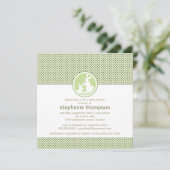 Modern Mam Bunny & Baby Uitnodiging (Staand voorkant)