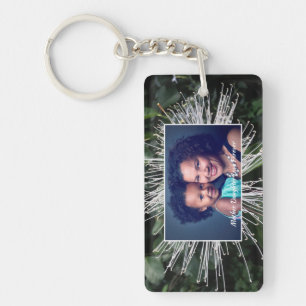 Modern mam Family Love Photo Personalize Sleutelhanger