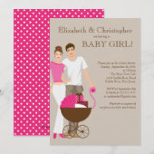 Modern mam pap Baby shower Kaart (Voorkant / Achterkant)