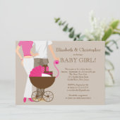 Modern mam pap Baby shower Kaart (Staand voorkant)