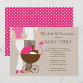 Modern mam pap Baby shower Kaart (Voorkant / Achterkant)