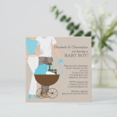 Modern mam pap Baby shower Kaart (Staand voorkant)