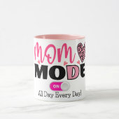 Modern mam roze hartkoffie mok (Midden)