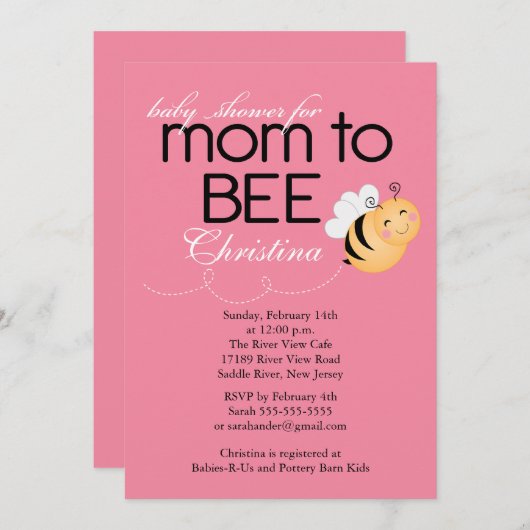 Modern mam-tot-Baby shower uitnodiging (Voorkant / Achterkant)