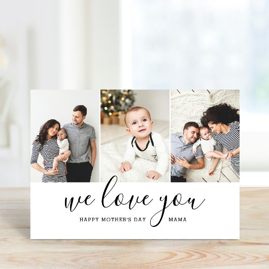 Modern Mama 3 Photo Collage Moederdag Kaart