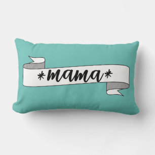 Modern mammagebaar in blauw en wit kussen