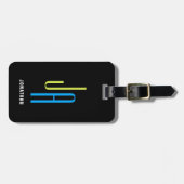 Modern Man Monogram   Bagagelabel (Voorkant horizontaal)