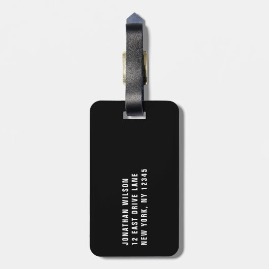 Modern Man Monogram   Bagagelabel (Achterkant verticaal)