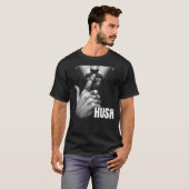 Modern Man Shushing Gesture HUSH Graphic T-shirt (Voorkant volledig)