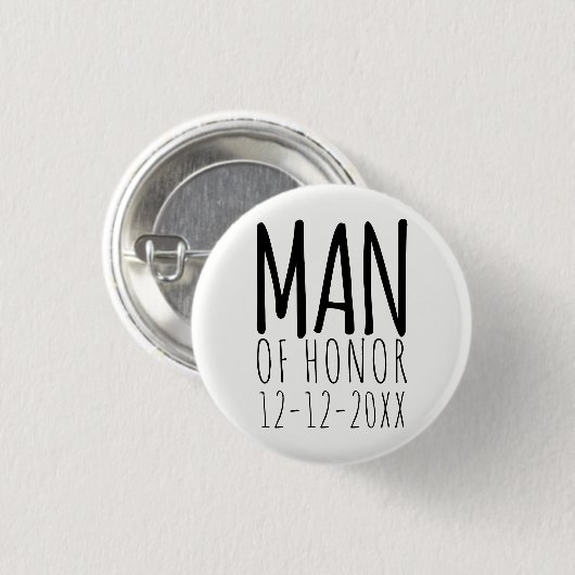 Modern Man van Honor Wedding Pin Button (Voorkant /achterkant)