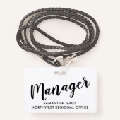 Modern Manager ID-badge Badge (Voorkant met draagriem)