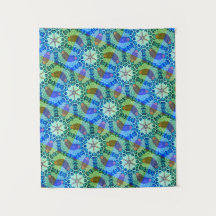 MODERN Mandala COLOR GREEN ROOS TAPESTRY