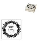 Modern Mandala Custom Name Retouradres Rubberstempel (Gestempeld)