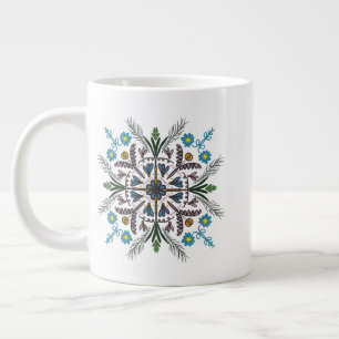 Modern Mandala Floral Greenery Bohemian Art Extra Grote Beker