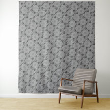 MODERN Mandala KLEINE LIJNEN - ZWART-GRAY Tapestry