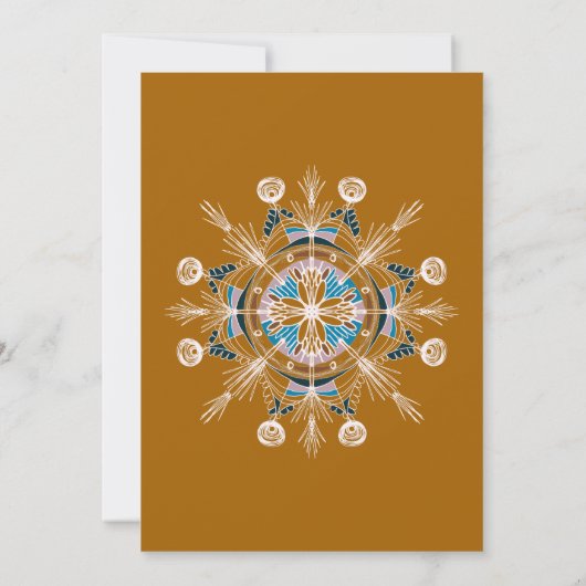 Modern Mandala Mustard Boho Art Vrijgezellenfeest Kaart (Achterkant)