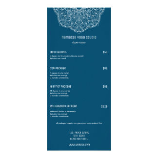 Modern Mandala Yoga Massage Reiki Blauwgroen Reclamekaart