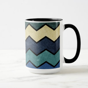 Modern Manly Blue Chevrons Mok