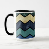 Modern Manly Blue Chevrons Mok (Links)