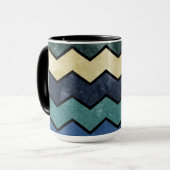 Modern Manly Blue Chevrons Mok (Voorkant links)