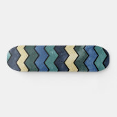 Modern Manly Blue Chevrons Skateboard (Horizontaal)