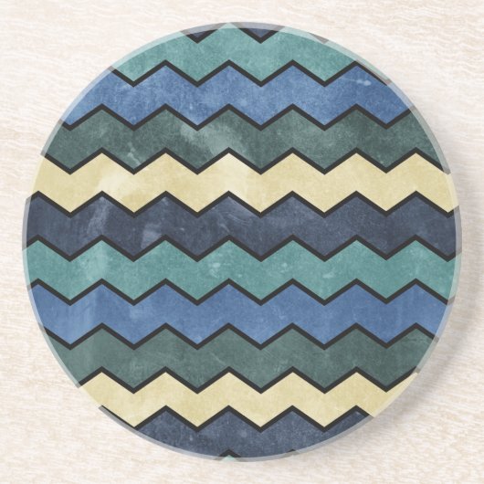 Modern Manly Blue Chevrons Zandsteen Onderzetter (Voorkant)